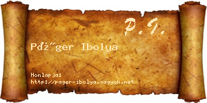 Páger Ibolya névjegykártya